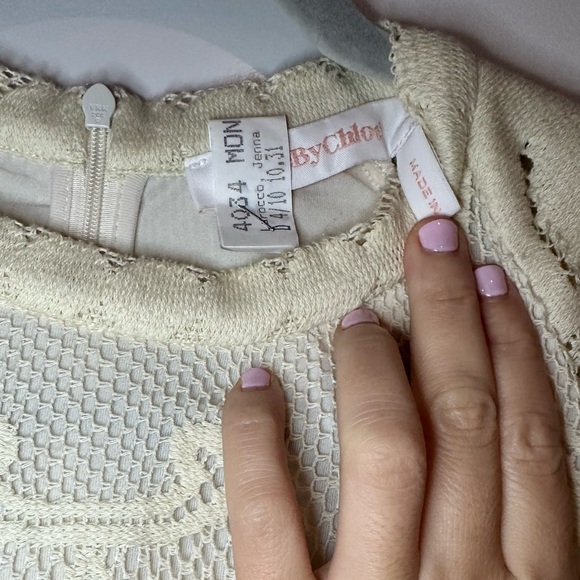 See By Chloe cream eyelet knit mini dress - size 36 - Picture 5 of 6
